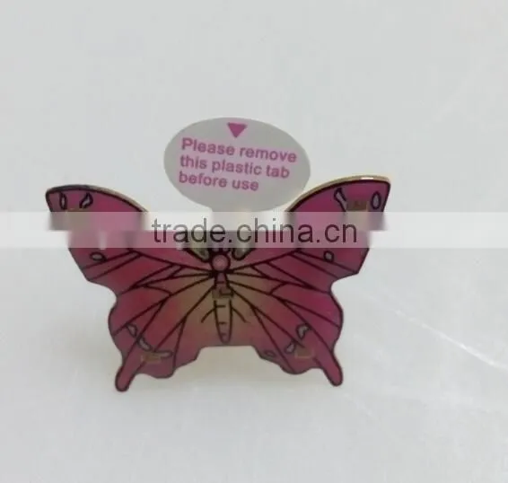 2016 Cheap Butterfly Shaped Lapel Pin, LED Blinking Light Badges photo-2