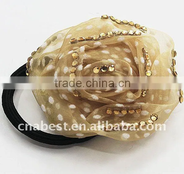Elastic Headband With Sm.topaz Flower
