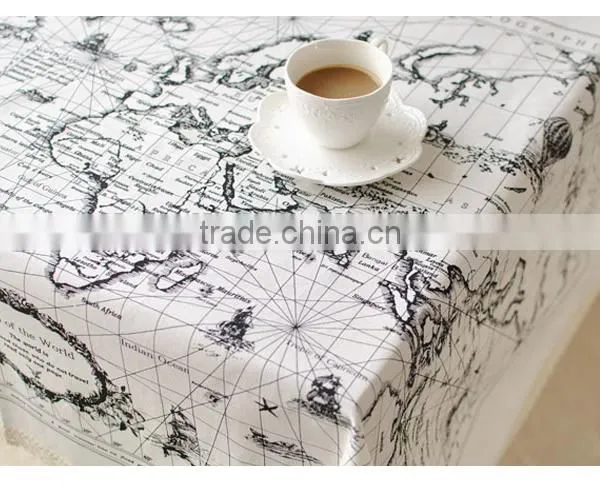2016 New Style Design of Map Tablecloth Embroidery Design Tablecloth