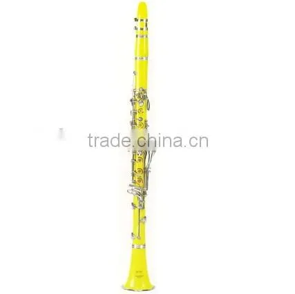 High Grade ABS Plastic Yellow Clarinet, Bb Clarinet, 17 Key Sopran Type, With Case photo-3