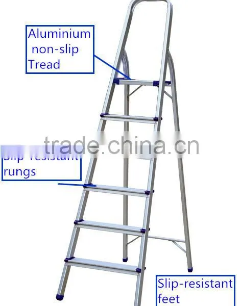 6-step Aluminium Household Ladder Folding Ladder With Handrail photo-3