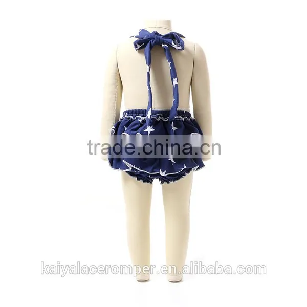 Wholesale Baby Clothes Knit Cotton Navy & White Star Baby Romper for Toddlers photo-3