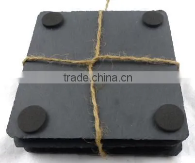 [factory Direct] 10X10cm Natural Edge Square Slate Coaster Item BD-1010SD2A Quality Choice photo-5