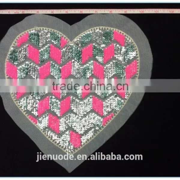 2015 JND High Quality Novel Heart-shaped Sequins Collar for Clothes