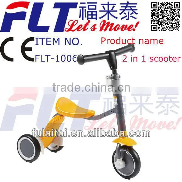 The Newest Fashion 2 in 1 FLT-1006 Three Wheel Scooter With Strong Steel and PU Wheel for Sale in 2013