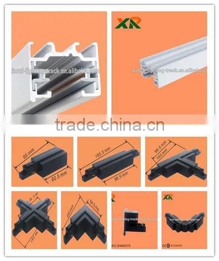 1 Circuit 2 Lines Track Rail for Led Ceiling Track Light 30w 40w 50w COB Light