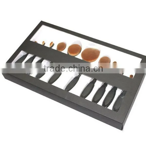 10 PCS Oval Makeup Brushes Set Synthetic Hair Professional / Full Coverage Plastic Face / Eye / Lip MAKE-UP FOR YOU 10 PCS O photo-3