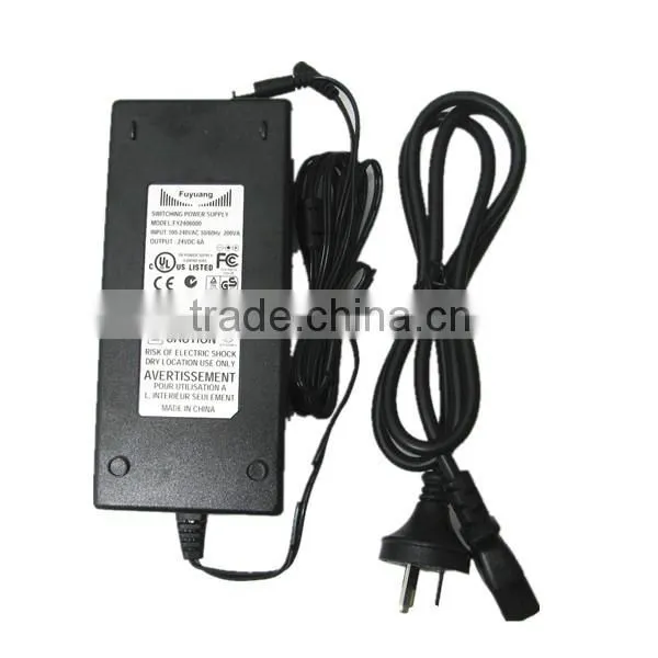 24 volt LED Transformer 6A with 2 DC Plug