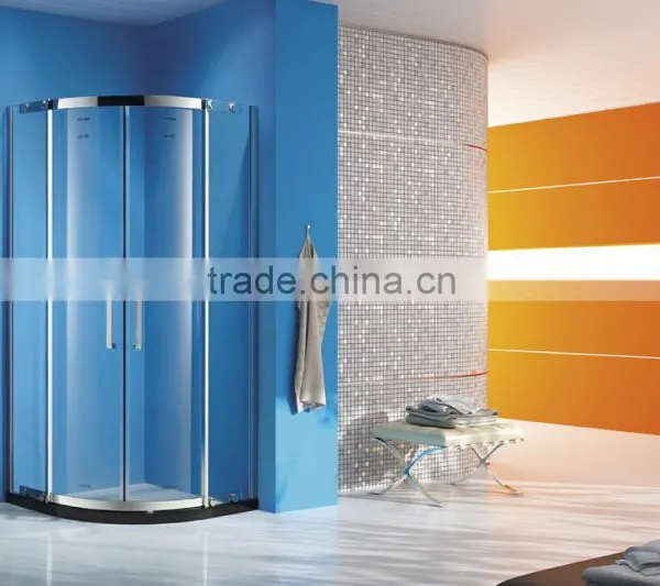 100*100 Simple Sector Tempered Glass Shower Room