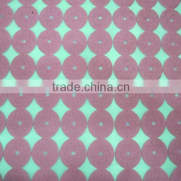 Hole Circle Plain Organza Embroidery Fabric
