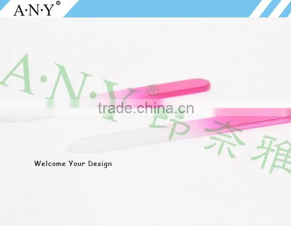 Nails Shape Polishing Permanent Using Pink Crystal Mini Glass Nail File photo-4