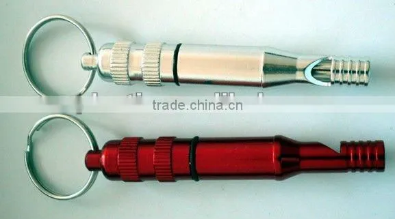 Promotional Gift Colorful Aluminium Cheering Whistle With Key Chain
