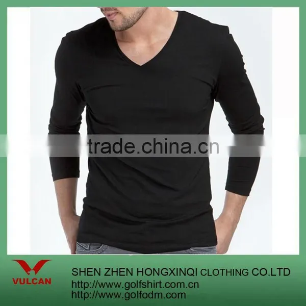 Custom Made Black Bamboo V-Neck T-shirt