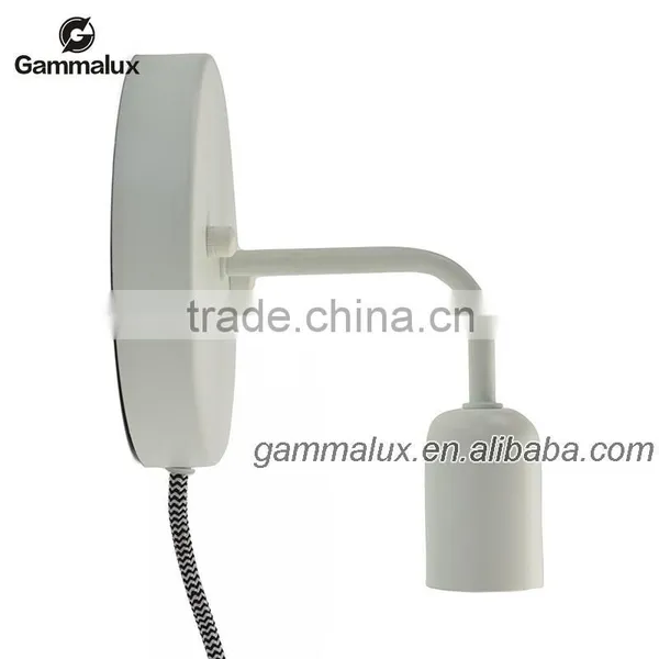 Modern Style Wall Lamp,New Design White Wall Light With Txteile Wire Power Cord