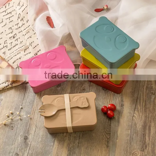 Rice Husk School Lunch Box With Cutlery Set photo-5