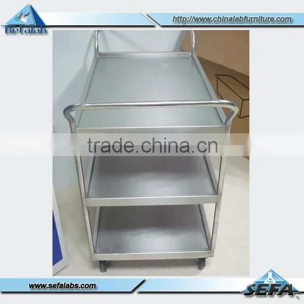 Modern Design Lab Supplies 304 Stainless Steel Trolley With Two Shelves High Quality photo-2