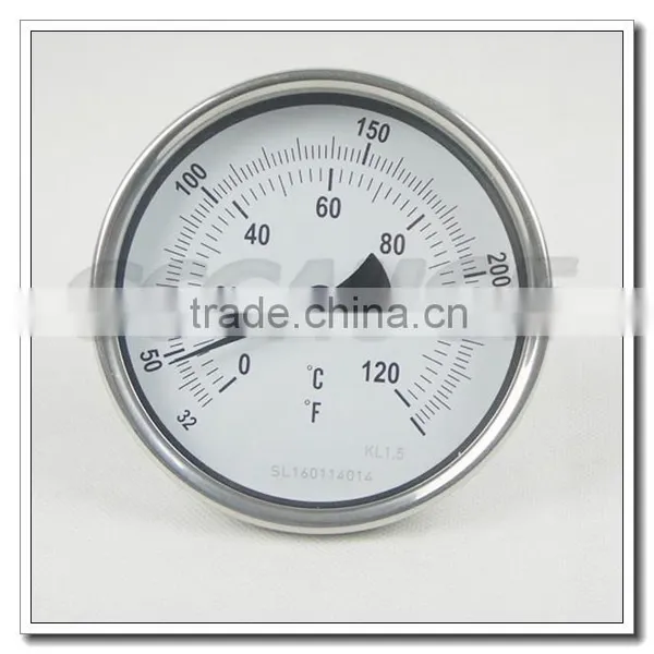 High Quality 4 Inch Stainless Steel Bottom Mount Sanitary Temperature Gauge photo-2