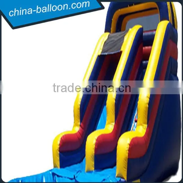 0.55mm PVC Tarpaulin Inflatable Double Lane Slip Slide, Inflatable Water Slide With Pool photo-3