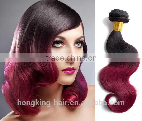 100 Human Hair Red Ombre Human Hair Weft