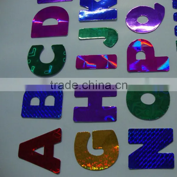 Laser Colorful Die-cut Sticker Alphabet Letter Stickers