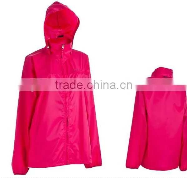 WOMEN 190T COATED FOLDABLE RAINCOAT WINDBREAKER FOR PROMOTION photo-2