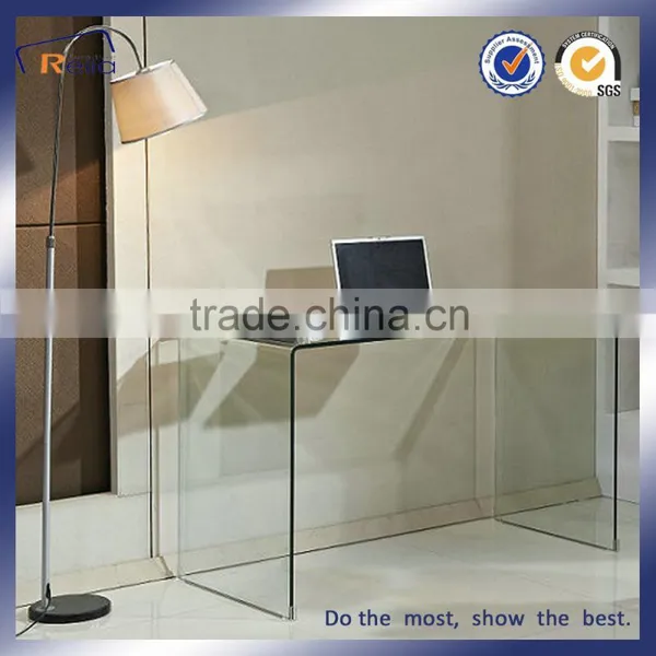 Luxury Wall Mounted Curved Glass Console Table photo-2