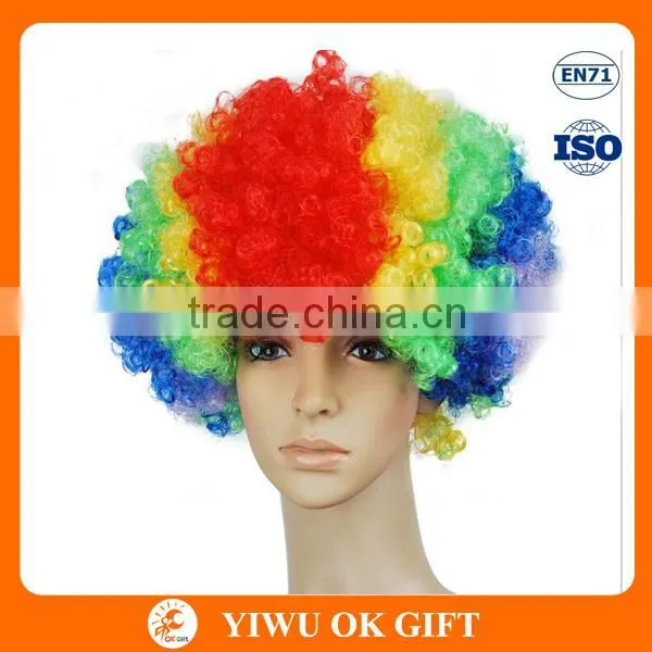 Colorful Funky Curly Masquerade Party Rainbow Afro Wig photo-2