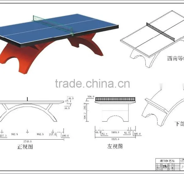 Hebei Factory Manufacture Tainbow Shape Table Indoor/outdoor Table Folded Portable Tennis Table photo-2