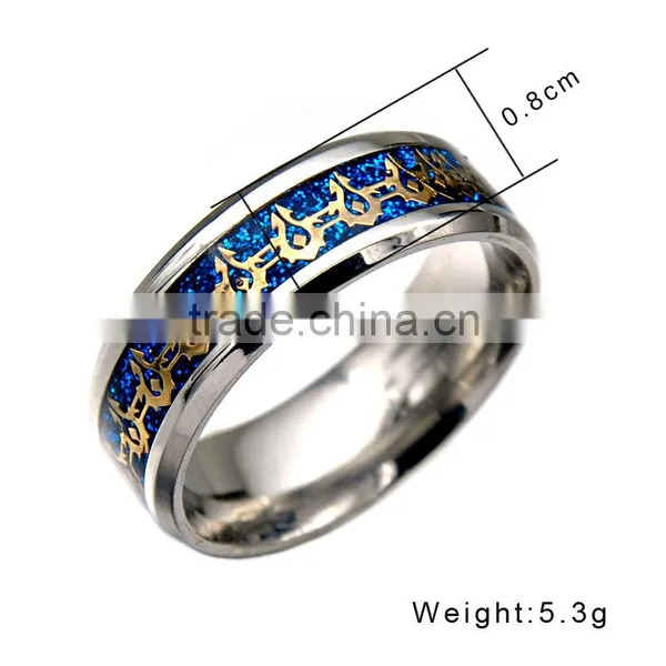 2016 Silver Wedding Band Jewelry Unique Pattern Stainless Steel Polished Rings for Mens photo-2