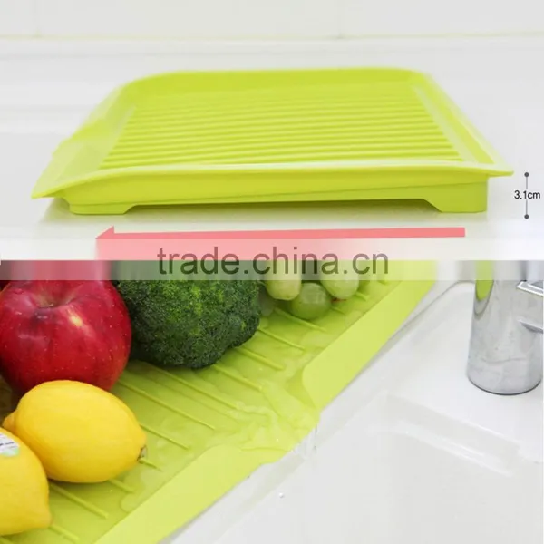 Kitchen Storage Plastic Dish Plate Drainer Drying Tray Board Cutlery Rack Holder photo-3