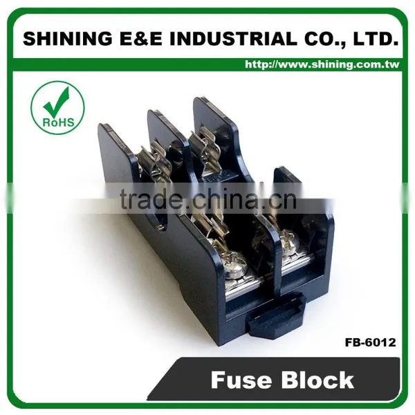FB-6012 6x30mm Glass Fuse 600V 15A 2 Way Panel Mounted Fuse Box