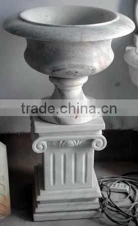 POLISHED ZIARAT WHITE MARBLE PEDESTALS photo-2