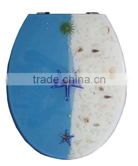 Beach/Sand/Shell Polyresin Toilet Seat,Lucite Toilet Seat,Resin Toilet Seats, 18" Size photo-2