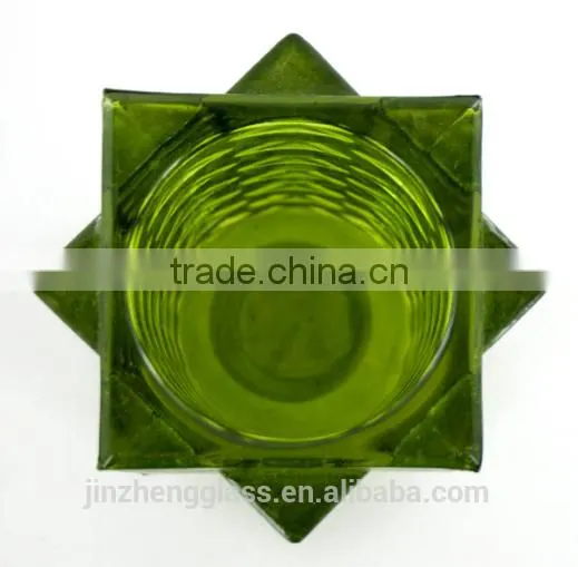 Christmas Engraved Home Decor Square Shaped Glass Candle Holders photo-2