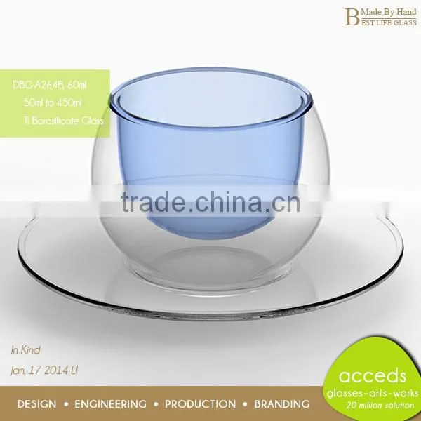 Eco Friendly Personalized Borosilicate Personalized Tea Cup Saucer Set photo-6