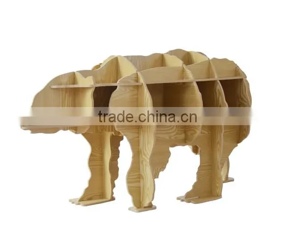 Bear Puzzle Table,Creative Animal Furniture,MDF DIY Assembled Bear Table For Fashion Living Room,Wooden Animal Furniture photo-2