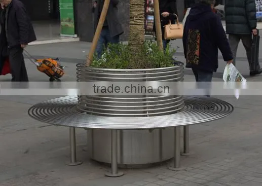 Stainless Steel Round Tree Bench photo-2