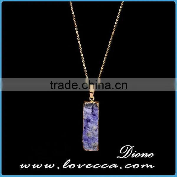 Natural Quartz Crystal Pendant, Druzy Gem Stone Pendant Charms photo-5