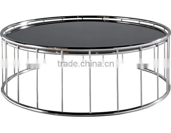 High quality factory price metal table frame stainless steel glass coffee table FF-070