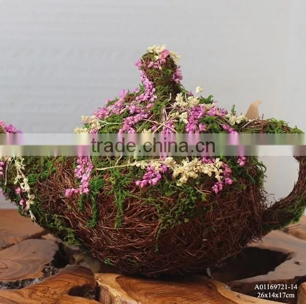 Tea Pot Planter Moss and Vine Container Fairy Garden Supply photo-2