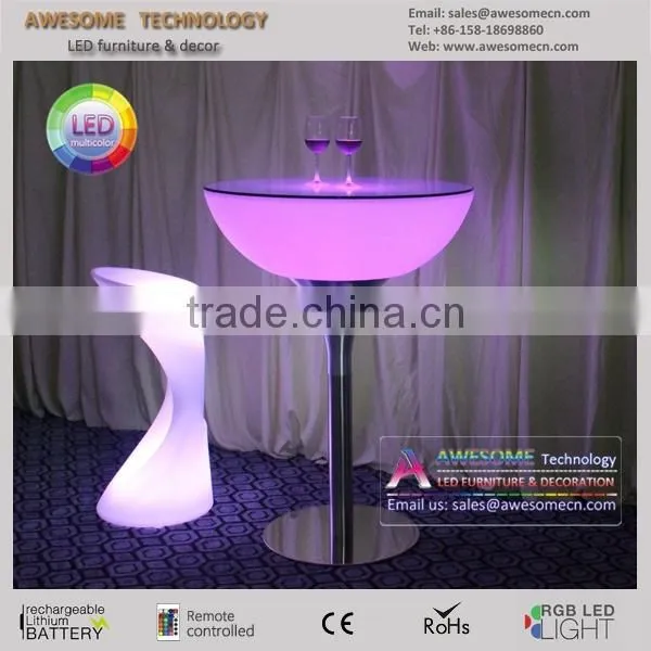 Metal Stainless Steel Bar Lounge Table With Glow Top (TP115) photo-6