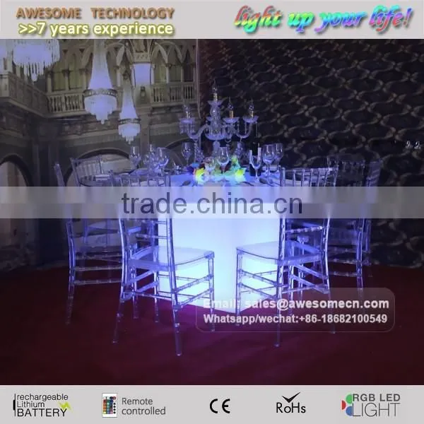 LED Lighted up Plastic Restaurant Table / Banquet Table Set photo-4