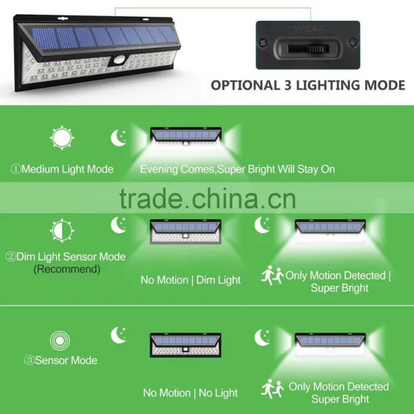 Hotsale Outdoor Solar Lights With PIR Sensor , Weatherproof Commercial Quality 54LED Home and Garden Lights photo-4