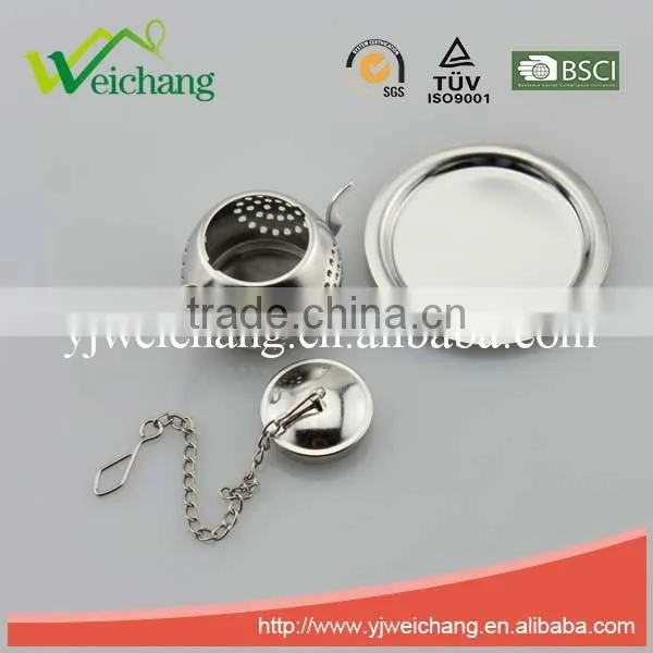 WCTS181 Good Quality Hot Sale Stainless Steel Teapot Shape Funny Shape Tea Ball Tea Infuser With Tray photo-3