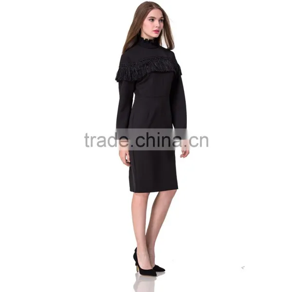 Guangzhou Domin Fashion New Styles 2017 Women Black Dress photo-6