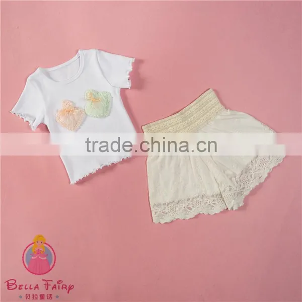 New Popular Baby Girls Lace Shorts Set,2pcs Set for Toddler Girls photo-5