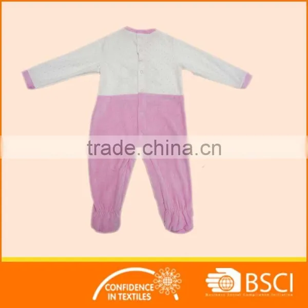New Fashion Cartoon Light Pink Long Sleeved Cotton Baby Clothes Romper photo-2