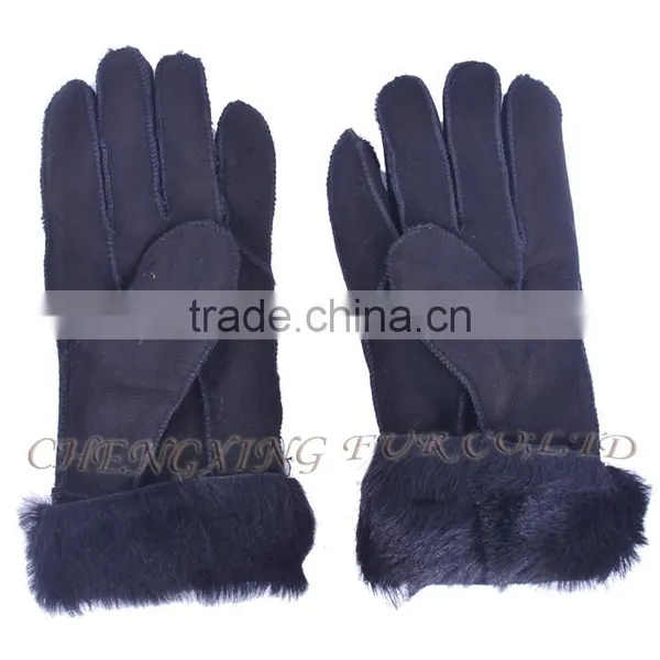 CX-A-59D Fashion Winter Warm Genuine Double Face Sheep Ladies Leather Gloves photo-3