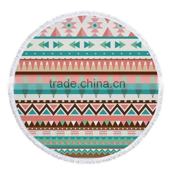 2017 Factory Direct Custom Salemicrofiber Beach Towel 100% Cotton Round Beach Towel photo-4