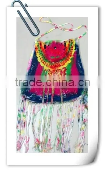 2015 New Latest Fashion Retro Classical Ladies Shoulder Bag With Tassels Handmade Braided Cotton Rope photo-2